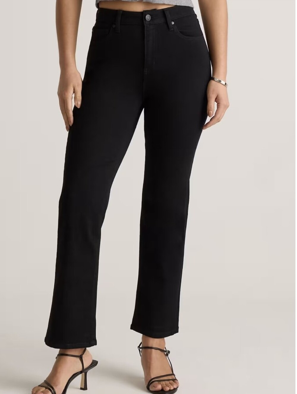 Quince Straight Leg Black Jeans Size 26